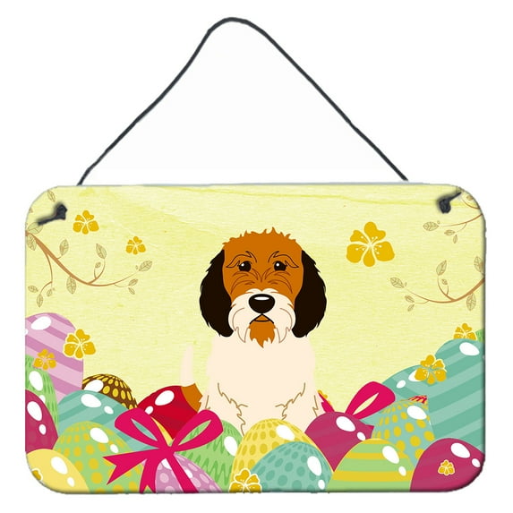 Carolines Treasures BB6079DS812 Easter Eggs Petit Basset Griffon Veenden Wall or Door Hanging Prints