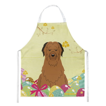 Carolines Treasures BB6082APRON Easter Eggs Briard Brown Apron Large multicolor