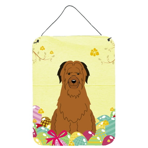 Carolines Treasures BB6082DS1216 Easter Eggs Briard Brown Wall or Door Hanging Prints