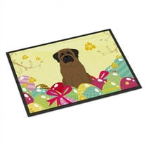 Carolines Treasures BB6084JMAT 24 x 36 in. Easter Eggs Bullmastiff Indoor or Outdoor Mat