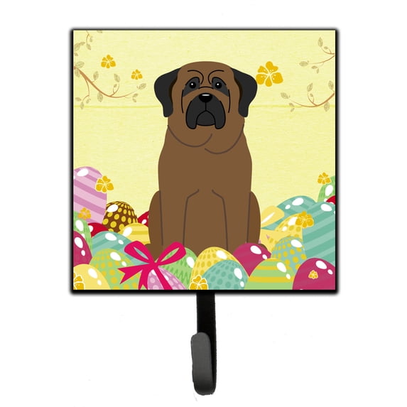 Carolines Treasures BB6084SH4 Easter Eggs Bullmastiff Leash or Key Holder 7Hx4.25W multicolor