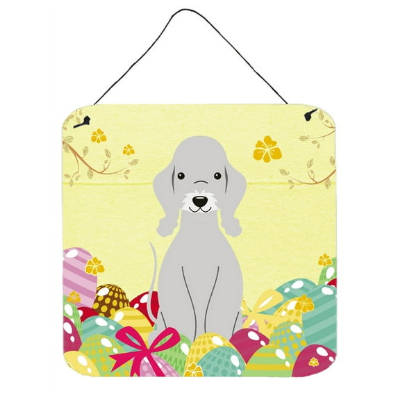 Carolines Treasures BB6090DS66 Easter Eggs Bedlington Terrier Blue Wall or Door Hanging Prints