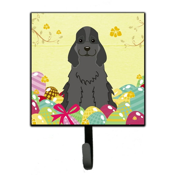 Carolines Treasures BB6092SH4 Easter Eggs Cocker Spaniel Black Leash or Key Holder 7Hx4.25W multicolor