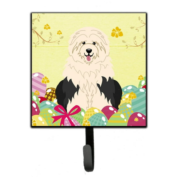 Carolines Treasures BB6096SH4 Easter Eggs Old English Sheepdog Leash or Key Holder 7Hx4.25W multicolor
