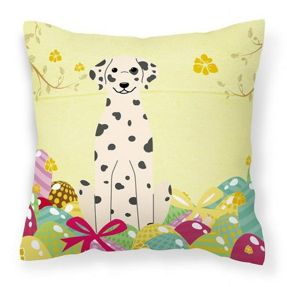 Carolines Treasures BB6097PW1818 Easter Eggs Dalmatian Fabric Decorative Pillow