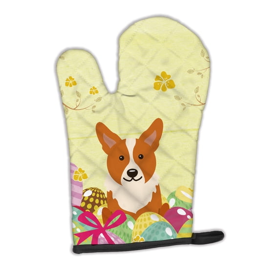 Carolines Treasures BB6100OVMT Easter Eggs Corgi Oven Mitt Large multicolor