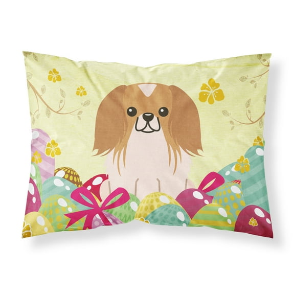 Carolines Treasures BB6103PILLOWCASE Easter Eggs Pekingese Red White Fabric Standard Pillowcase Standard multicolor