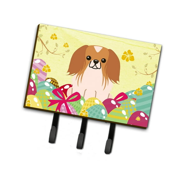 Carolines Treasures BB6103TH68 Easter Eggs Pekingese Red White Leash or Key Holder Triple multicolor
