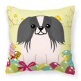thumbnail image 1 of Carolines Treasures BB6105PW1818 Easter Eggs Pekingnese Black & White Fabric Decorative Pillow, 1 of 2