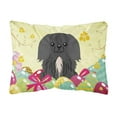 thumbnail image 1 of Carolines Treasures BB6107PW1216 Easter Eggs Pekingnese Black Canvas Fabric Decorative Pillow, 1 of 3