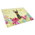 thumbnail image 1 of Carolines Treasures BB6109LCB Easter Eggs English Toy Terrier Glass Cutting Board Large, 12H x 16W, multicolor, 1 of 2