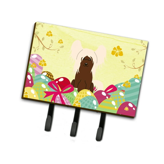 Carolines Treasures BB6113TH68 Easter Eggs Chinese Crested Cream Leash or Key Holder Triple multicolor