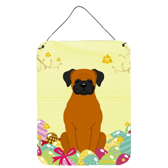 Caroline's Treasures BB6115DS1216 Easter Eggs Fawn Boxer Wall or Door Hanging Prints, 12x16, multicolor