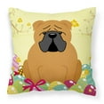 thumbnail image 1 of Carolines Treasures BB6122PW1818 Easter Eggs English Bulldog Red Fabric Decorative Pillow, 1 of 2