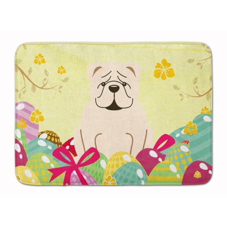 Carolines Treasures BB6123RUG Easter Eggs English Bulldog White Machine Washable Memory Foam Mat 19 X 27" multicolor