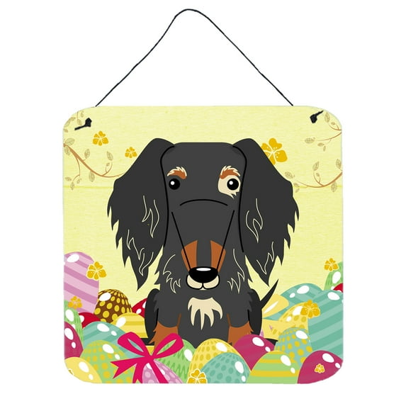 Carolines Treasures BB6128DS66 Easter Eggs Wire Haired Dachshund Dapple Wall or Door Hanging Prints