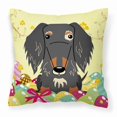 thumbnail image 1 of Carolines Treasures BB6128PW1818 Easter Eggs Wire Haired Dachshund Dapple Fabric Decorative Pillow, 1 of 2