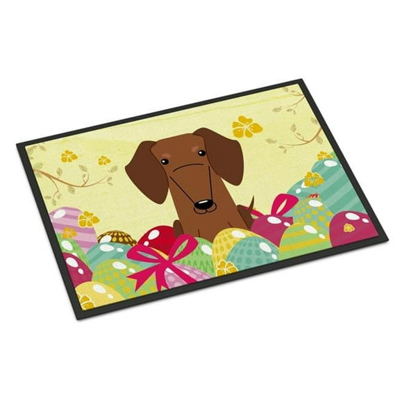 Carolines Treasures BB6130JMAT 24 x 36 in. Easter Eggs Dachshund Red Brown Indoor or Outdoor Mat