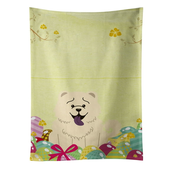 Carolines Treasures BB6140KTWL Easter Eggs Chow Chow White Kitchen Towel 15 X 28" multicolor