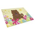 thumbnail image 1 of Carolines Treasures BB6141LCB Easter Eggs Chow Chow Chocolate Glass Cutting Board Large, 12H x 16W, multicolor, 1 of 2