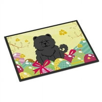 Carolines Treasures BB6143JMAT 24 x 36 in. Easter Eggs Chow Chow Black Indoor or Outdoor Mat