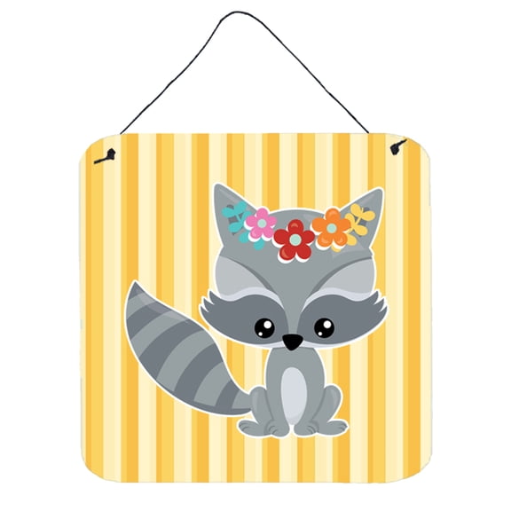 Carolines Treasures BB6791DS66 Raccoon Wall or Door Hanging Prints 6HX6W multicolor