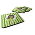 thumbnail image 1 of Carolines Treasures BB6912FC Fairy Green Stripes Foam Coaster Set of 4 3 1/2 x 3 1/2 multicolor, 1 of 3