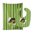 thumbnail image 1 of Carolines Treasures BB6912STBU Fairy Green Stripes Baby Bib and Burp Cloth 11 x 18" multicolor, 1 of 1