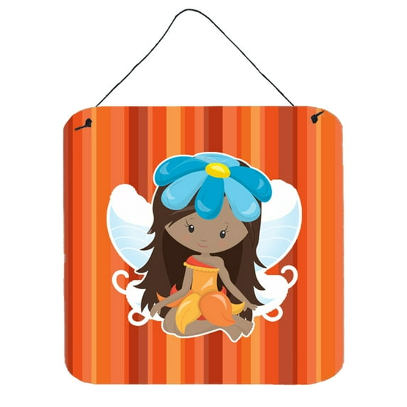 Carolines Treasures BB6915DS66 Fairy Orange Stripes Wall or Door Hanging Prints 6HX6W multicolor