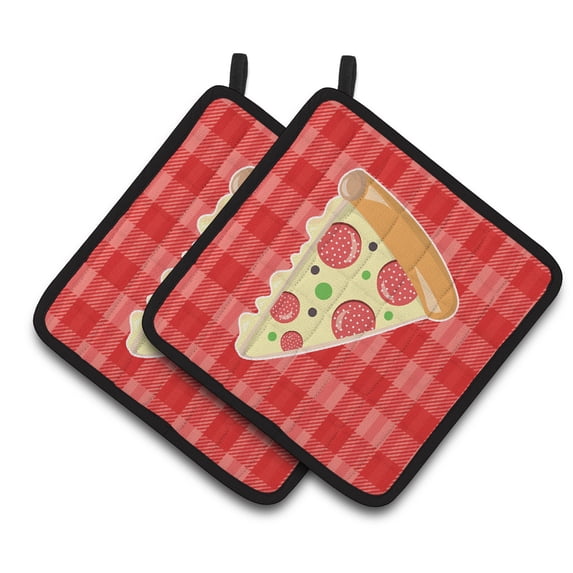 Carolines Treasures BB7057PTHD Slice of Pizza Pair of Pot Holders, 7.5HX7.5W, multicolor