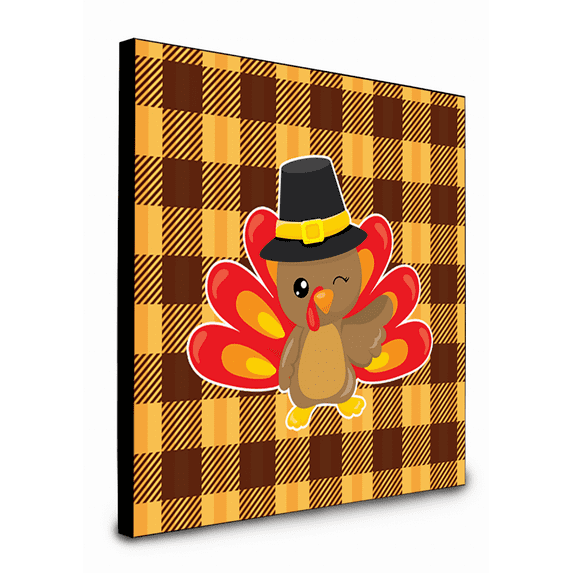 Carolines Treasures BB7114UP88 8 x 8 x 0.625 in. Thanksgiving Turkey Wink Artwork Panel Wall Decor
