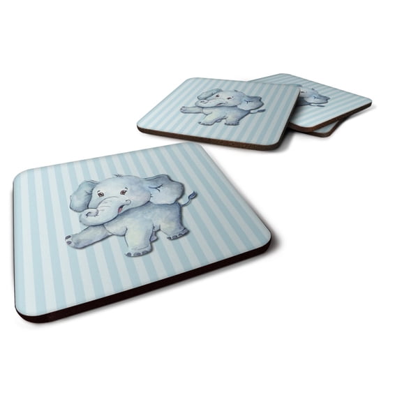 Carolines Treasures BB7145FC Elephant Foam Coaster Set of 4 3 1/2 x 3 1/2 multicolor