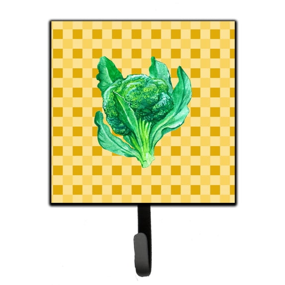 Carolines Treasures BB7186SH4 Broccoli on Basketweave Leash or Key Holder Single Hook multicolor