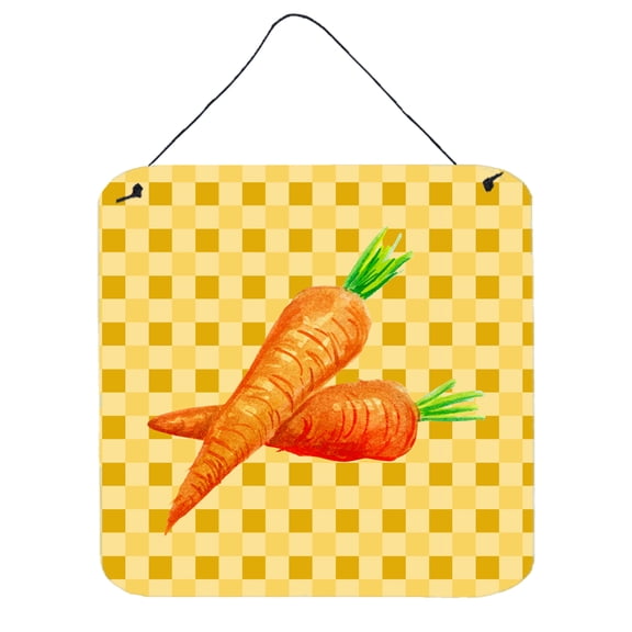 Carolines Treasures BB7189DS66 Carrots on Basketweave Wall or Door Hanging Prints 6x6 multicolor