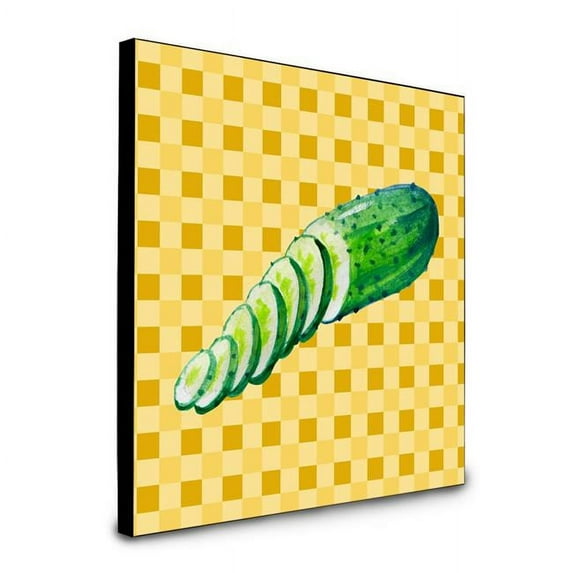 Carolines Treasures BB7199UP88 8 x 8 x 0.625 in. Cucumber on Basketweave Artwork Panel Wall Decor