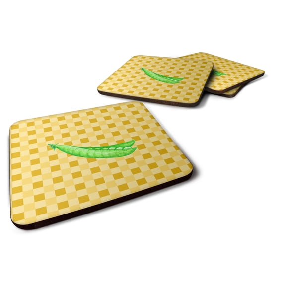 Carolines Treasures BB7207FC Peas on Basketweave Foam Coaster Set of 4 3 1/2 x 3 1/2 multicolor