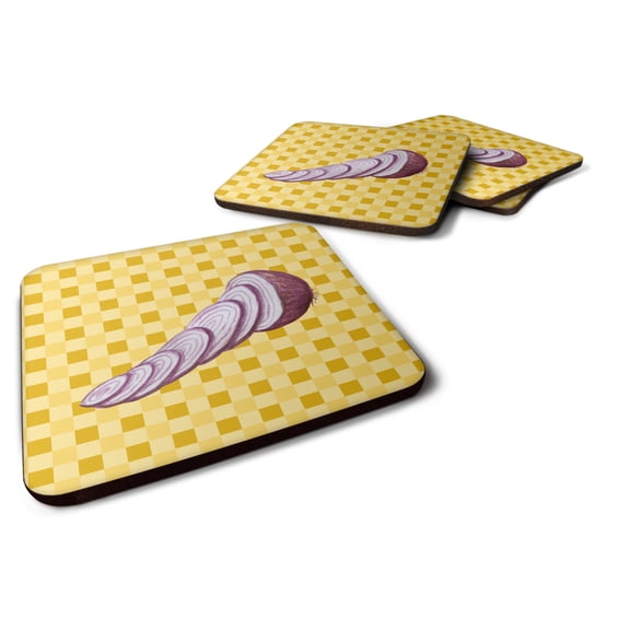 Carolines Treasures BB7211FC Red Onion on Basketweave Foam Coaster Set of 4 3 1/2 x 3 1/2 multicolor
