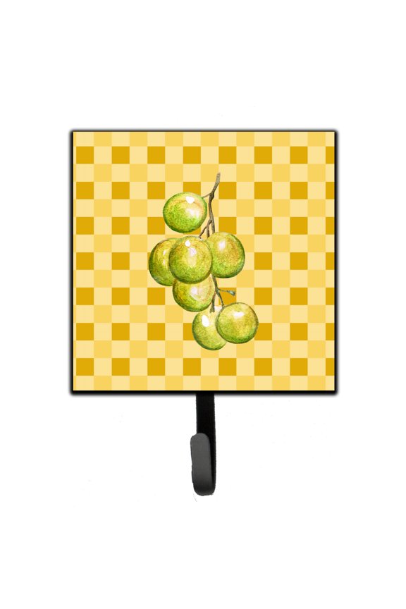 Carolines Treasures BB7226SH4 White Grapes on Basketweave Leash or Key Holder Single Hook multicolor