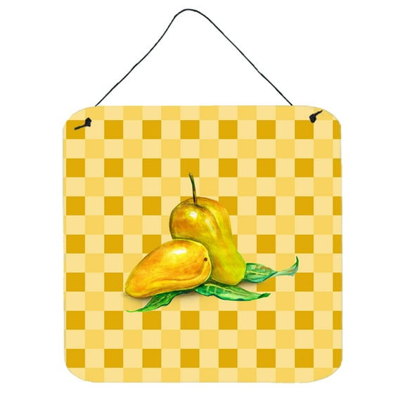 Carolines Treasures BB7233DS66 Mangos on Basketweave Wall or Door Hanging Prints 6x6 multicolor