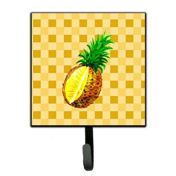 Carolines Treasures BB7247SH4 Whole Pineapple Cut on Basketweave Leash or Key Holder Single Hook multicolor