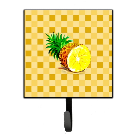 Carolines Treasures BB7248SH4 Top of Pineapple Cut on Basketweave Leash or Key Holder Single Hook multicolor