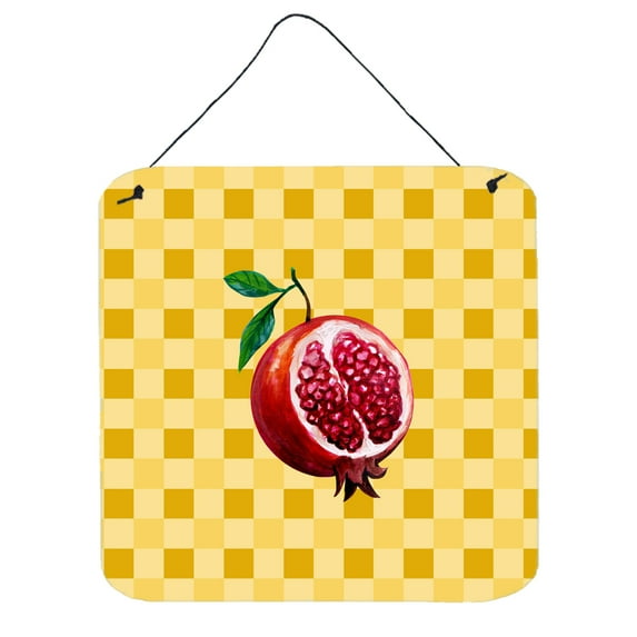 Carolines Treasures BB7250DS66 Sliced Pomegranate on Basketweave Wall or Door Hanging Prints 6x6 multicolor