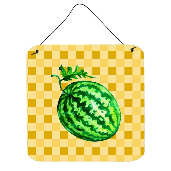 Carolines Treasures BB7252DS66 Whole Watermelon on Basketweave Wall or Door Hanging Prints 6x6 multicolor