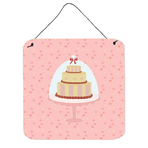 Carolines Treasures BB7275DS66 Decorative Cake 3 Tier Pink Wall or Door Hanging Prints 6HX6W multicolor