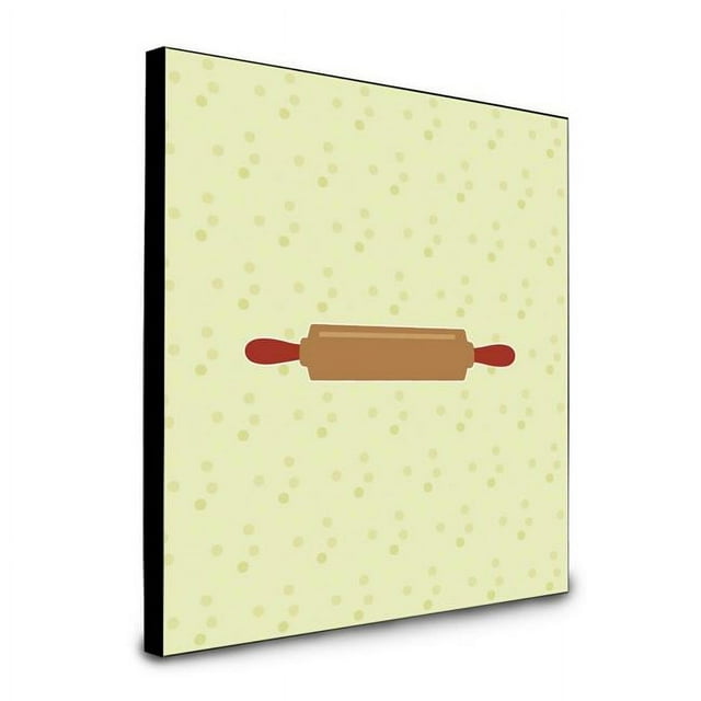 Carolines Treasures  8 x 8 x 0.625 in. Rolling Pin on Green Artwork Panel Wall Decor