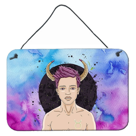Carolines Treasures BB7318DS812 Taurus Zodiac Sign Wall or Door Hanging Prints 8HX12W multicolor