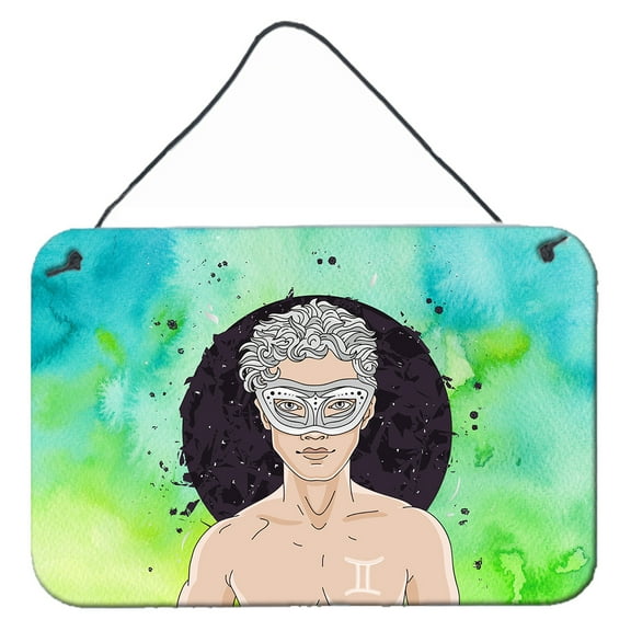 Carolines Treasures BB7319DS812 Gemini Zodiac Sign Wall or Door Hanging Prints 8HX12W multicolor