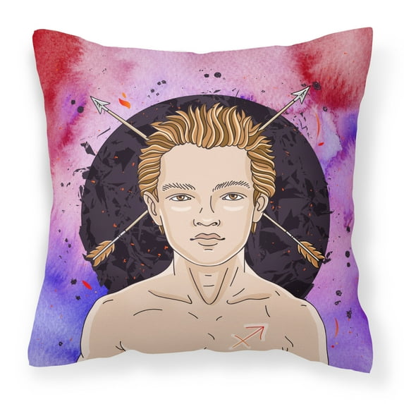 Carolines Treasures BB7325PW1818 Sagittarius Zodiac Sign Fabric Decorative Pillow 18H x18W multicolor