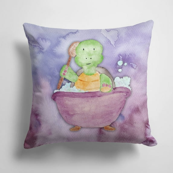 Carolines Treasures BB7344PW1414 Turtle Bathing Watercolor Fabric Decorative Pillow