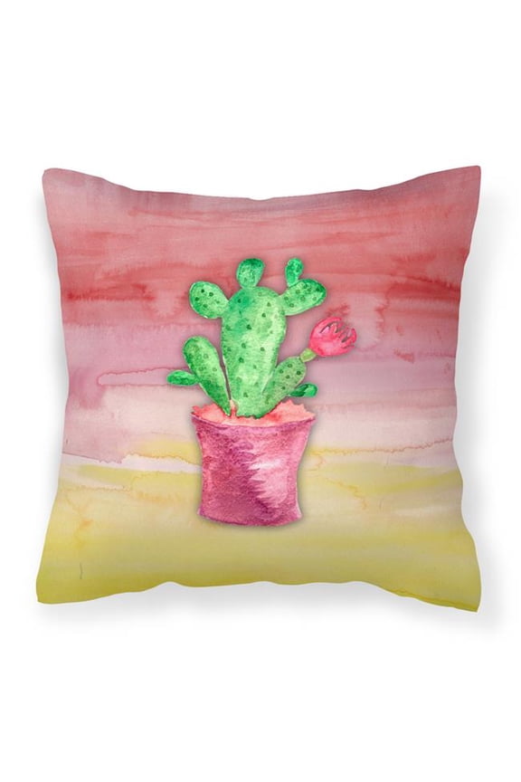 Carolines Treasures BB7361PW1818 Flowering Cactus Watercolor Fabric Decorative Pillow